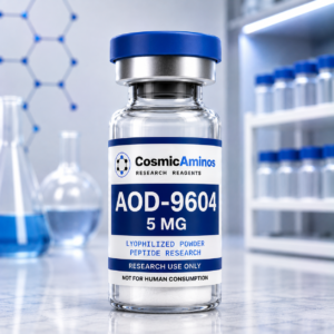 AOD-9604 5 mg lyophilized peptide research vial with label