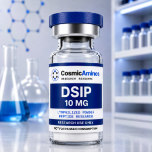 DSIP 10 mg lyophilized peptide research vial with label