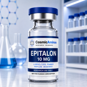 Epitalon 10 mg lyophilized peptide research vial with label