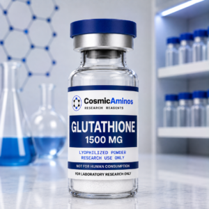 Glutathione 1500 mg lyophilized research vial with label