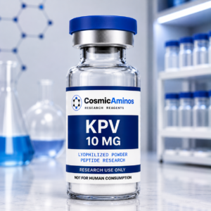 KPV 10 mg lyophilized peptide research vial with label